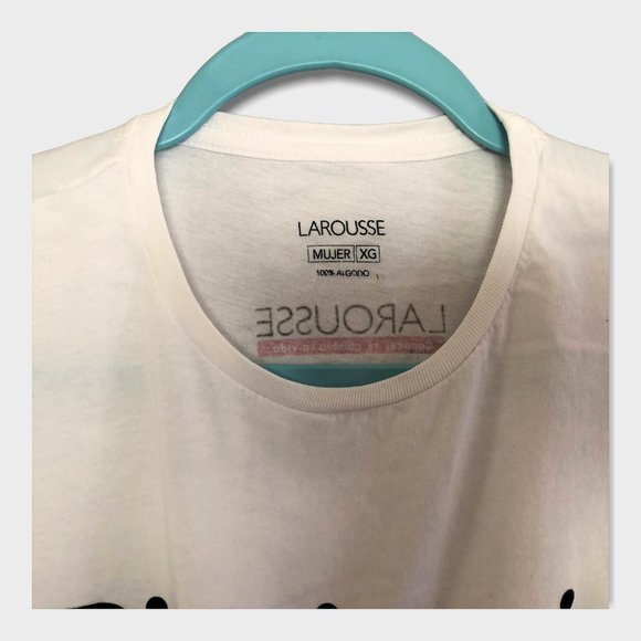 LAROUSSE White Graphic Womens Cut Tee size XL bust 38in - Picture 6 of 6